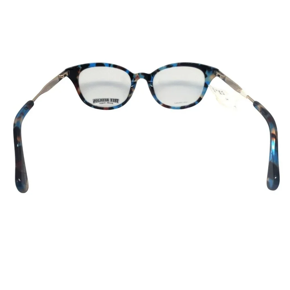 True Religion Blue Tortoise TRUT0161 Eyeglass‎ Frames 52-20-140 Womens